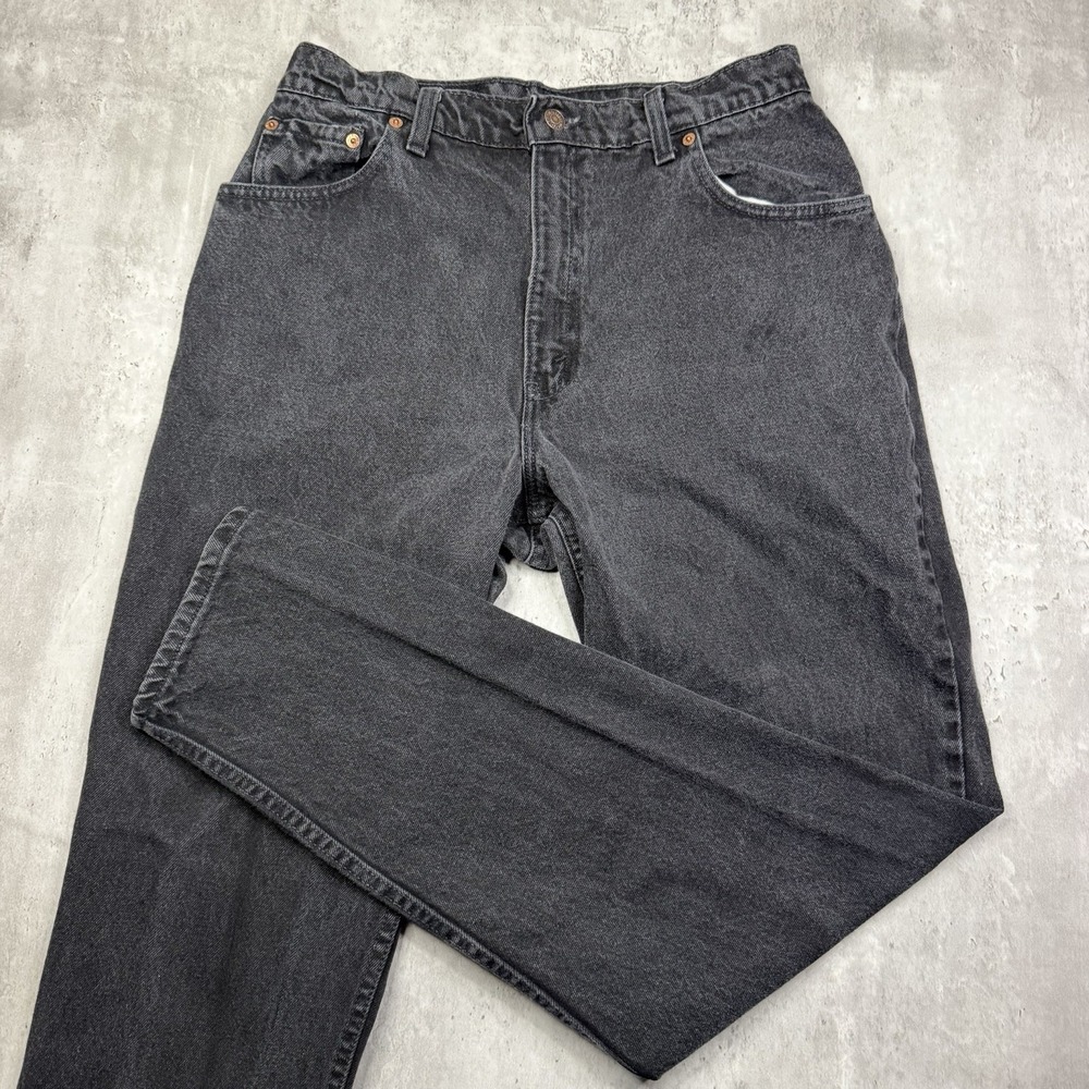 Levi's 551 USA Made Black Relaxed Fit Tapered Leg Jeans Women's Size 14 Vintage